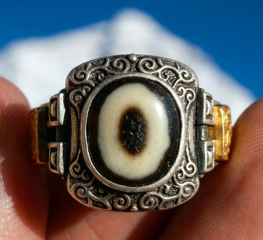 Zakirlam Heaven-Eye Dzi Bead Ring