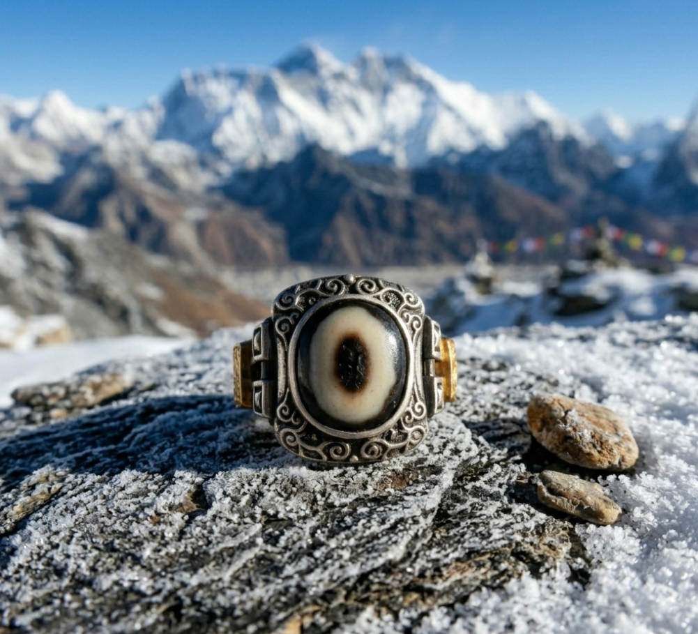 Zakirlam Heaven-Eye Dzi Bead Ring