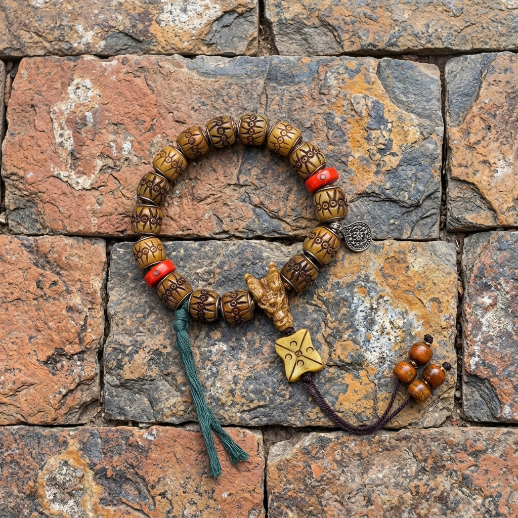 Plateau Yak Bone Rosary Bracelet
