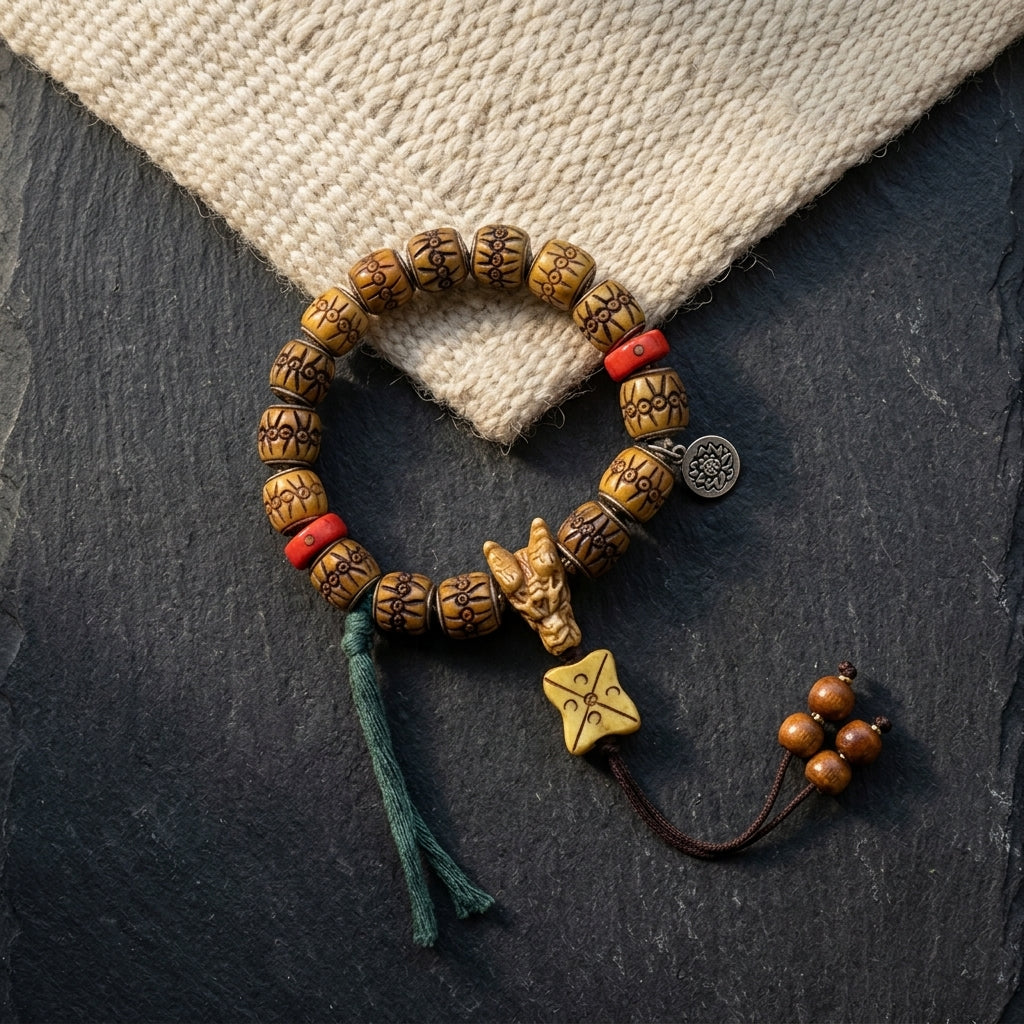 Plateau Yak Bone Rosary Bracelet