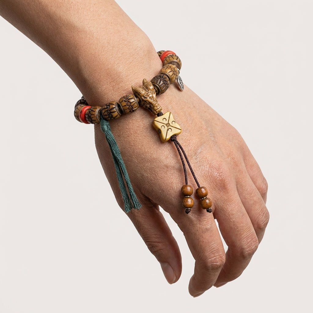 Plateau Yak Bone Rosary Bracelet